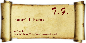 Tempfli Fanni névjegykártya