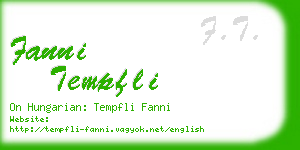 fanni tempfli business card